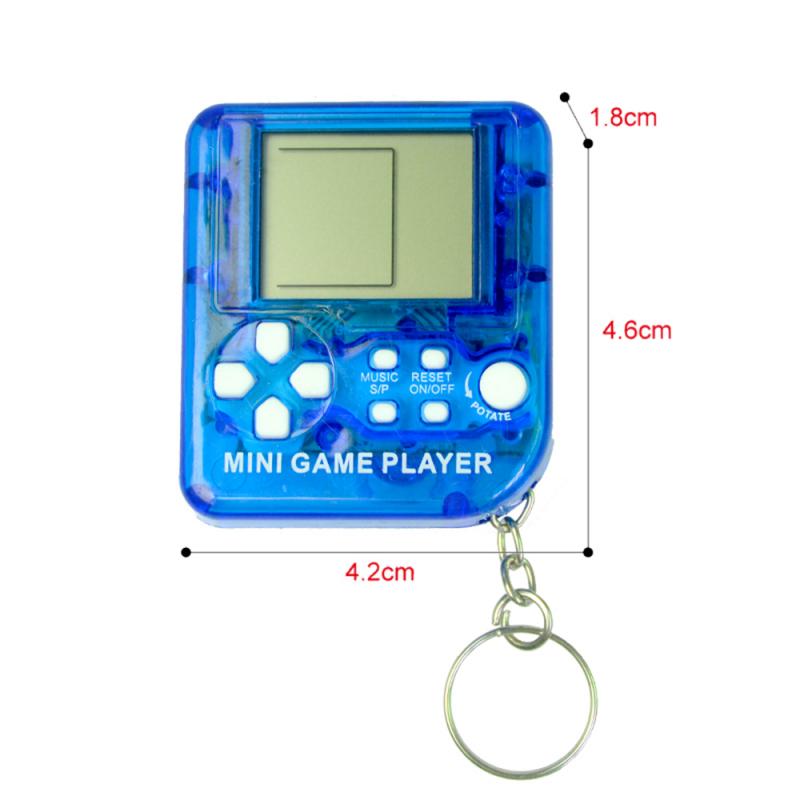 Portable Mini Tetris Game Machine Keychain LCD Puzzle Fun Toy Pendant Decoration