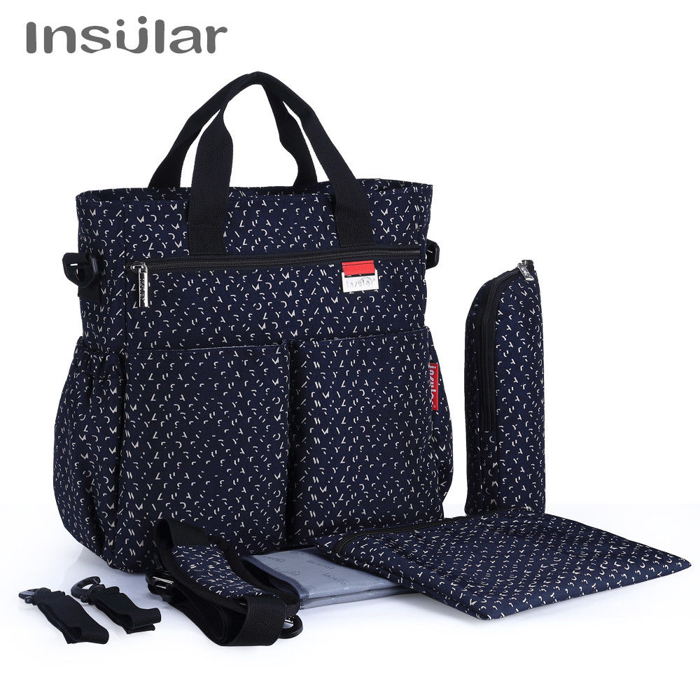 Sac à couches coloré Insular | Sacs de poussette à bretelles, sac à langer étanche pour maman, sacs fourre-tout multifonctions pour maman: Navy