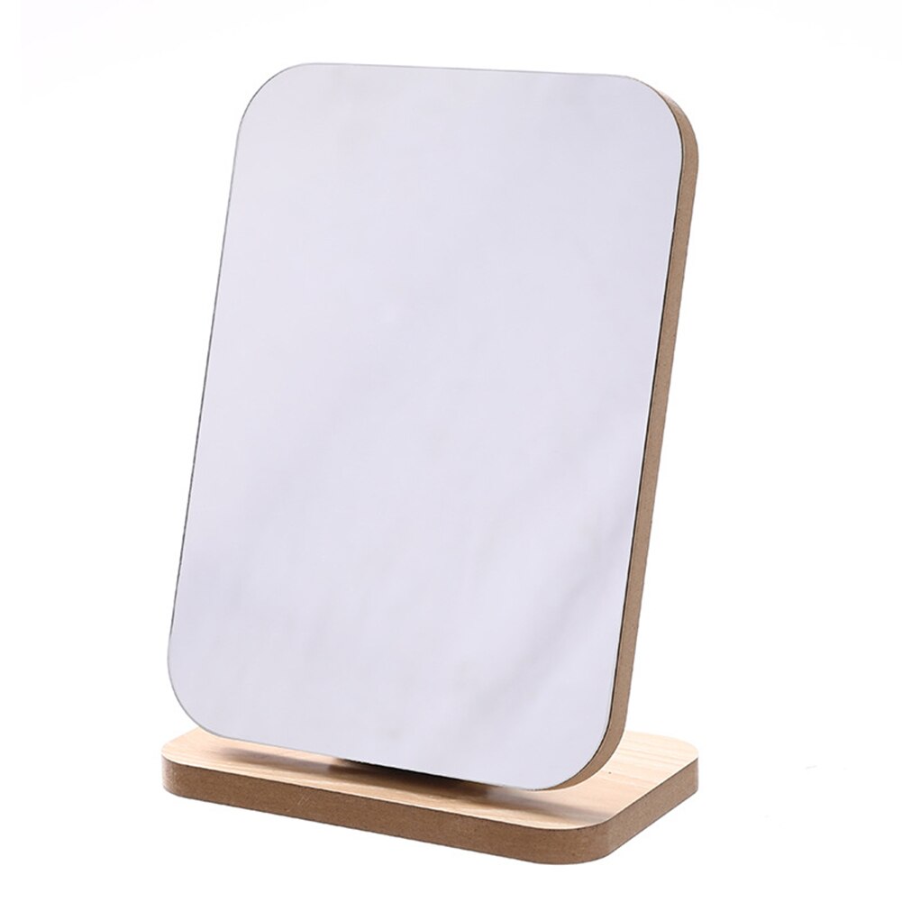 Wood stand Table Makeup Mirror Cosmetic Desktop Makeup MirrorS Beauty Dressing MirrorS Student Dormitory Book Mirror: Folded square
