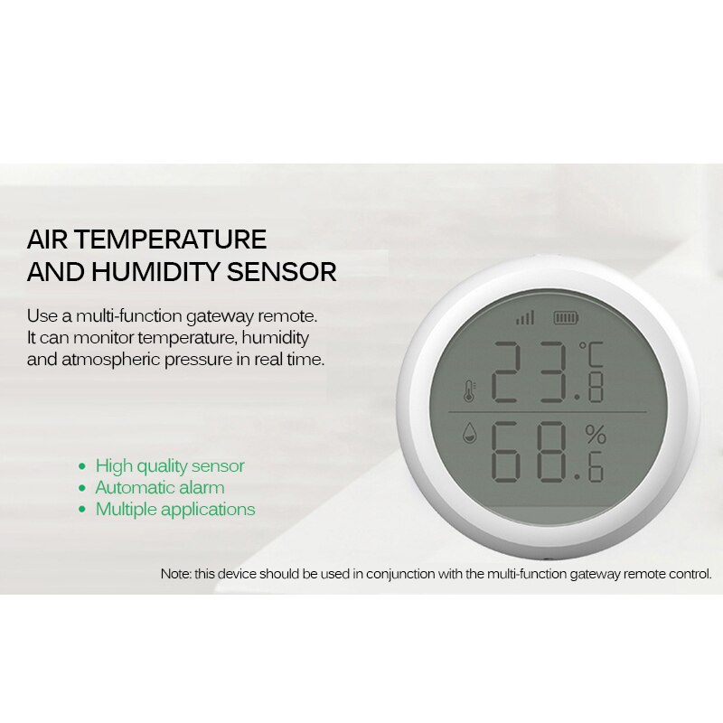 ZigBee Temperature Humidity Sensor With LCD Screen Display Working White With TuYa ZigBee Hub Battery Powered Smart Life