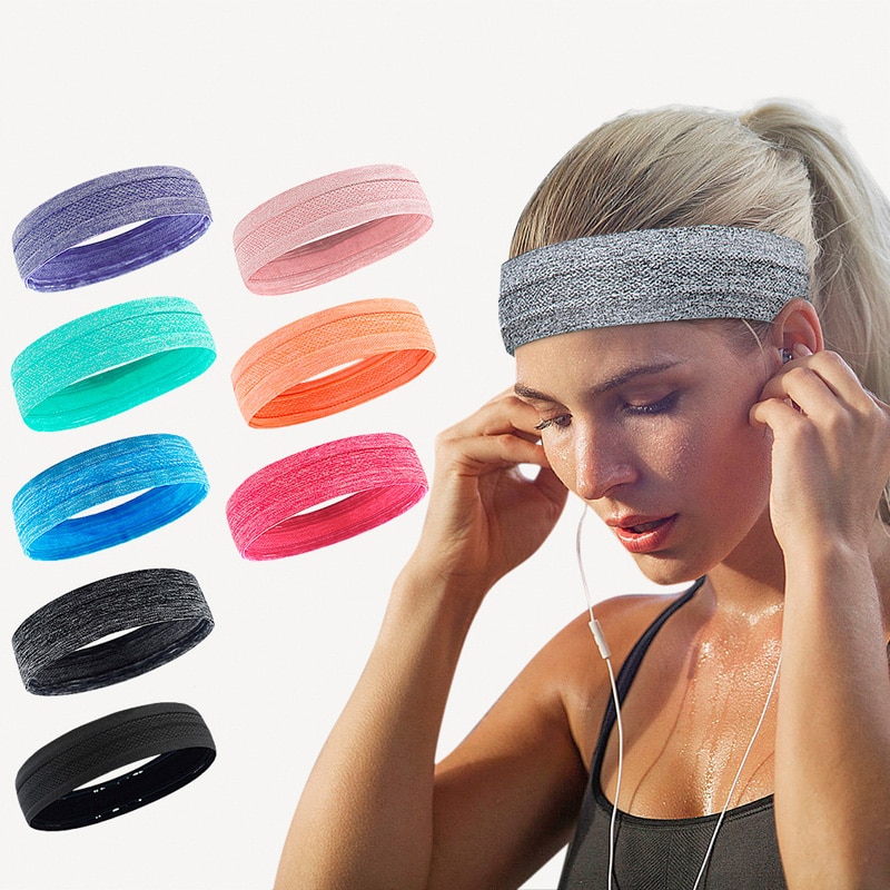 Høj elastisk yoga pandebånd sports hoved svedbånd til kvinde og mænd gym fitness tørklæde yoga kører pilates hårbånd hat