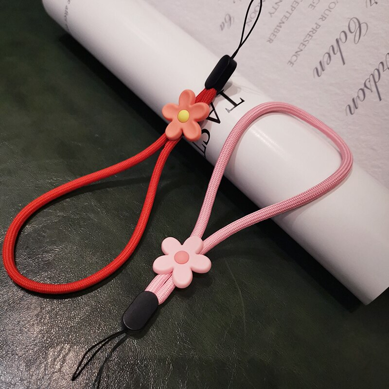 Flower Bracelet Wrist Strap Short Braid Phone Lanyard for iphone 12 13 huawei redmi xiaomi Samsung Camera GoPro String Holders