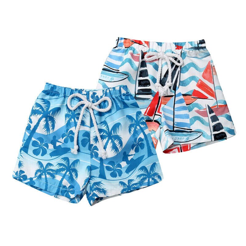 Sommer hawaiian nyfødte barn baby drenge elastisk linning svømning bagagerum korte bukser sommer strand shorts badetøj beavhwear