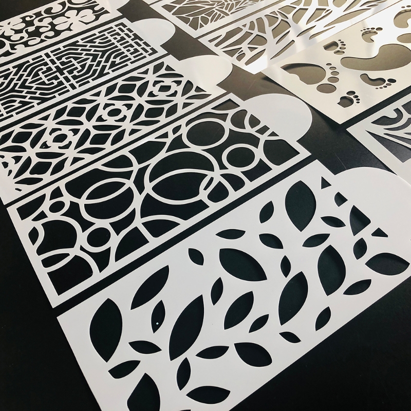 10pcs DIY Geometric Drawing Stencils Templates Embossing Paper Card Painting Scrapbooking Stamp Album Decor Y5GB