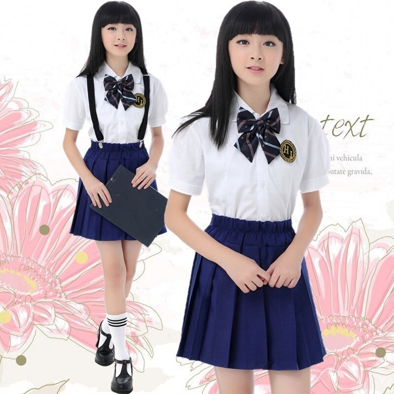 Flickor japansk skoluniform 4 st student skoldräkt primär tonåring sjöman college vindband uniform kvinnlig plus storlek d -0298