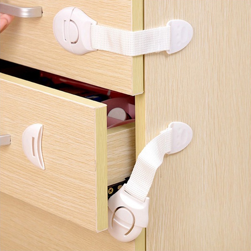10 unids/lote de cerradura para niños, protección para niños, puertas de bloqueo para seguridad para niños, cerradura de plástico de seguridad para niños