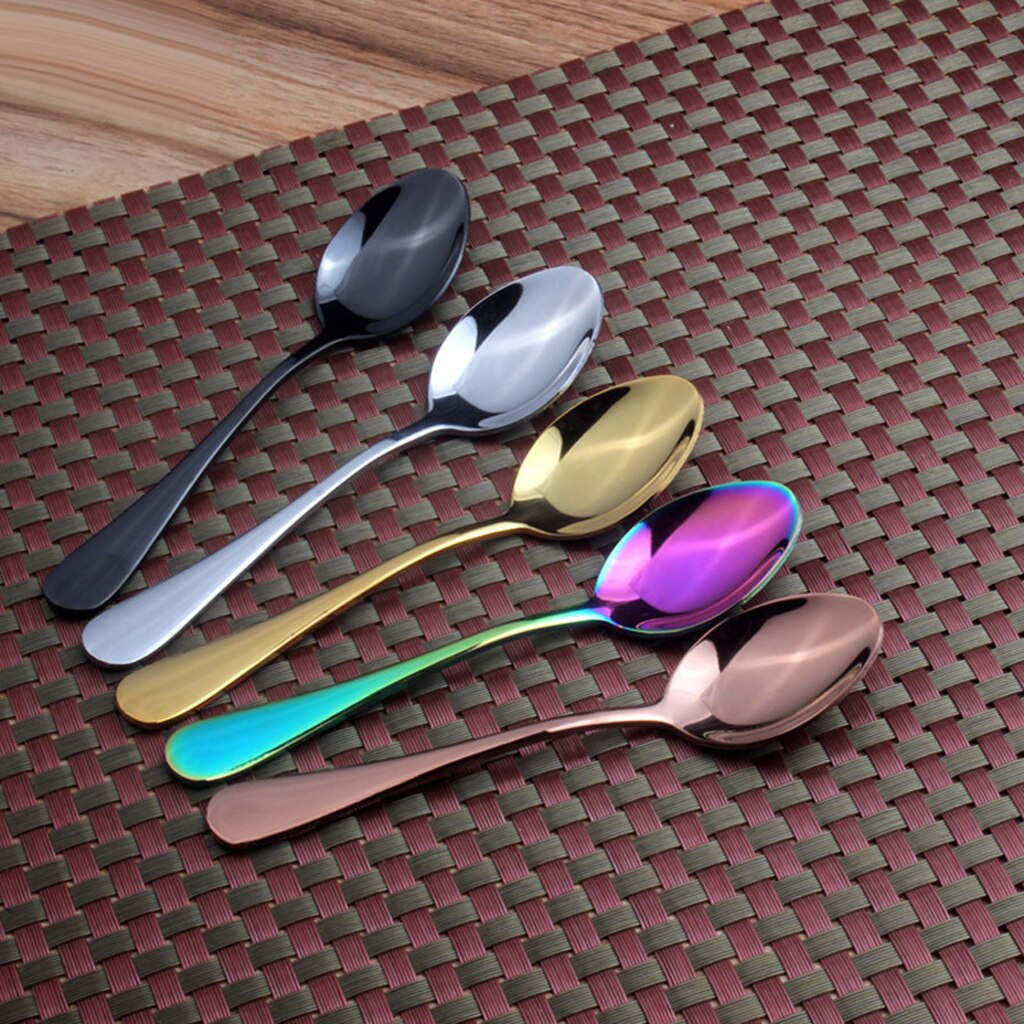 Stainless Steel Tea Spoon Iced Coffee Cafe Cutlery Latte