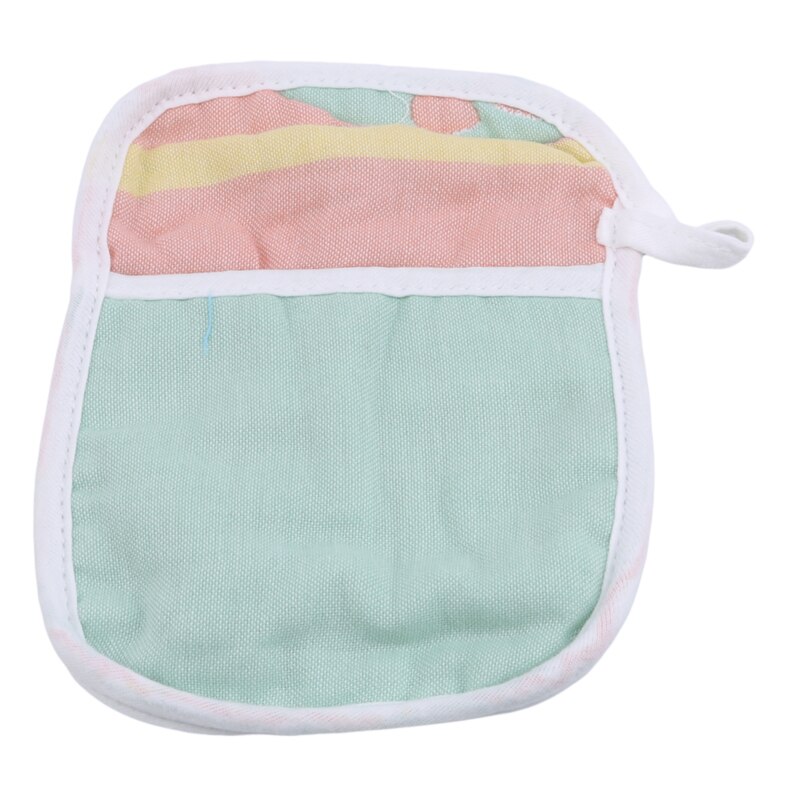 6-layer Gauze Baby Shower Gloves Baby Bath Towel Bath Towel Double-sided Cotton Bath Wipe Baby Care: green