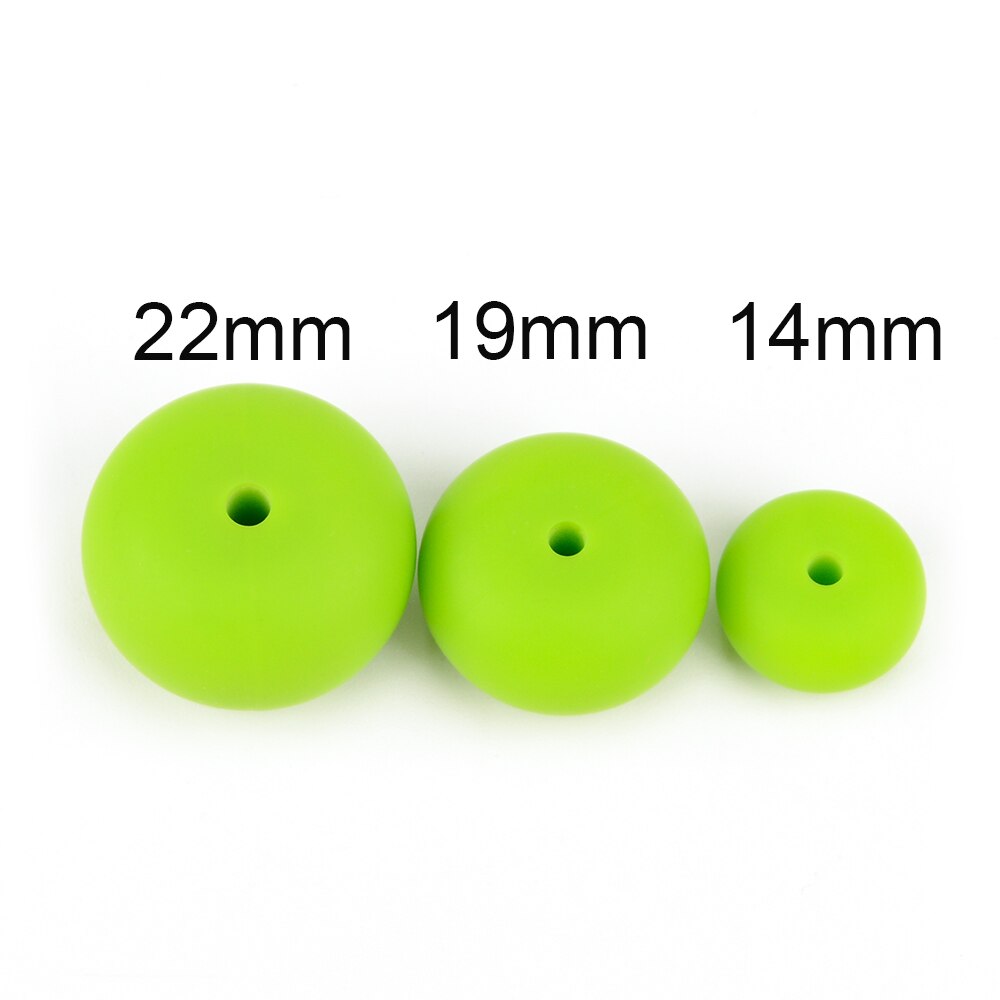 LOFCA 50 pcs/lot 14mm Mini boulier perles de Silicone en vrac collier de perles pour bricolage porte-clés collier bijoux accessoires