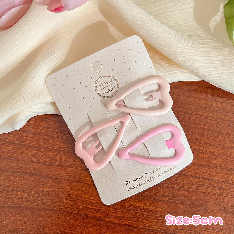 3pcs/set Mini Korean Style Frosted Pink Color Hairpins For Women Girls Star BB Hair Clips Pin Snap Ornaments Accessories: Pink