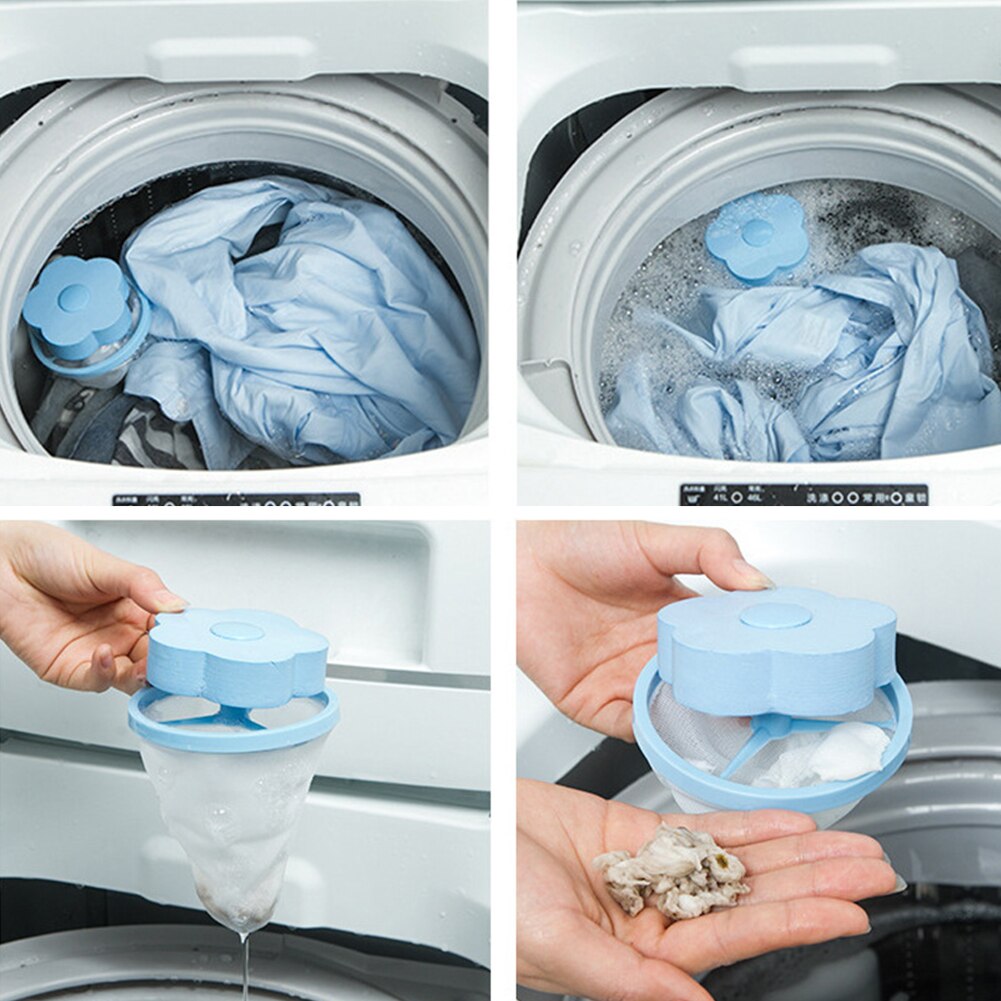 Bloemvorm Wasmachine Ontharing Was Bal Drijvende Filter Mesh Tas Accessoires