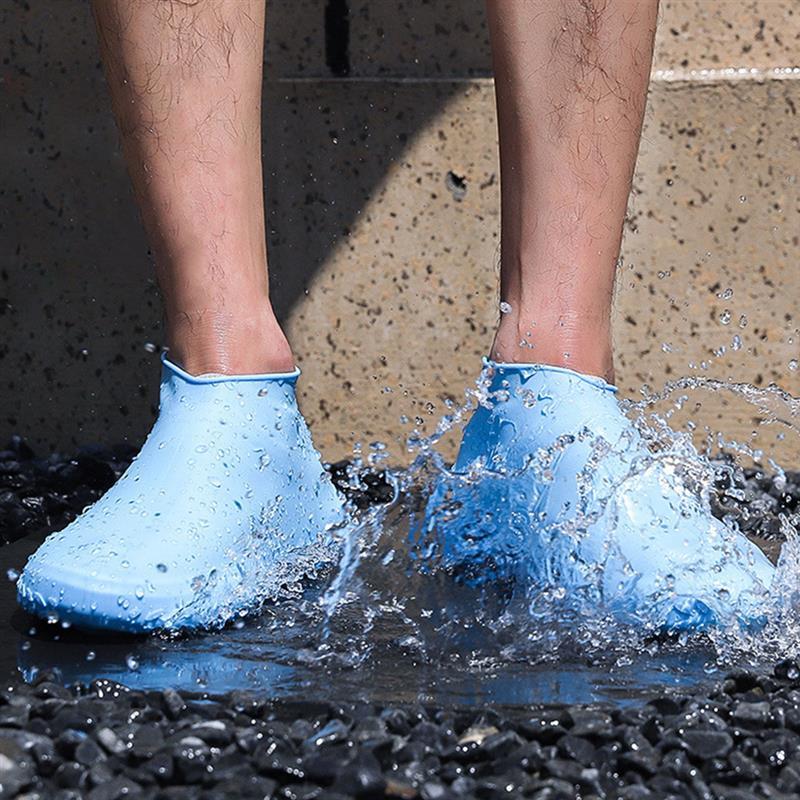 1 paire de couvre-chaussures en Silicone réutilisable S/M/L, couvre-chaussures de pluie imperméables, en caoutchouc antidérapant pour Camping en plein air