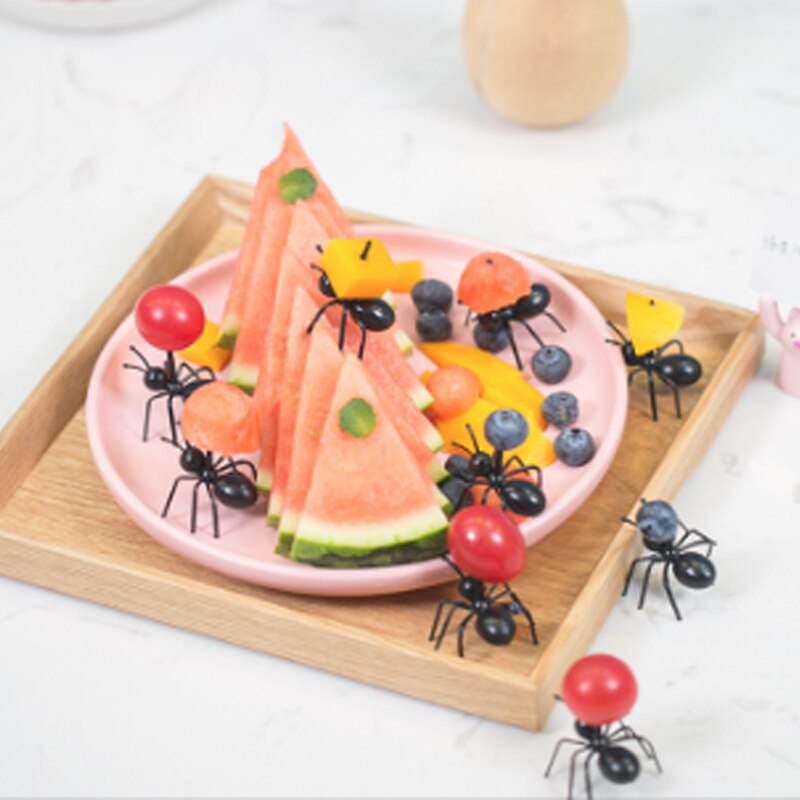 6/18Stck Ameise Obst Gabel Besteck Kuchen dekoration Ameise bilden Gabeln Kuchen Nachtisch Heimat Küche Party Abendessen Obst dekoration