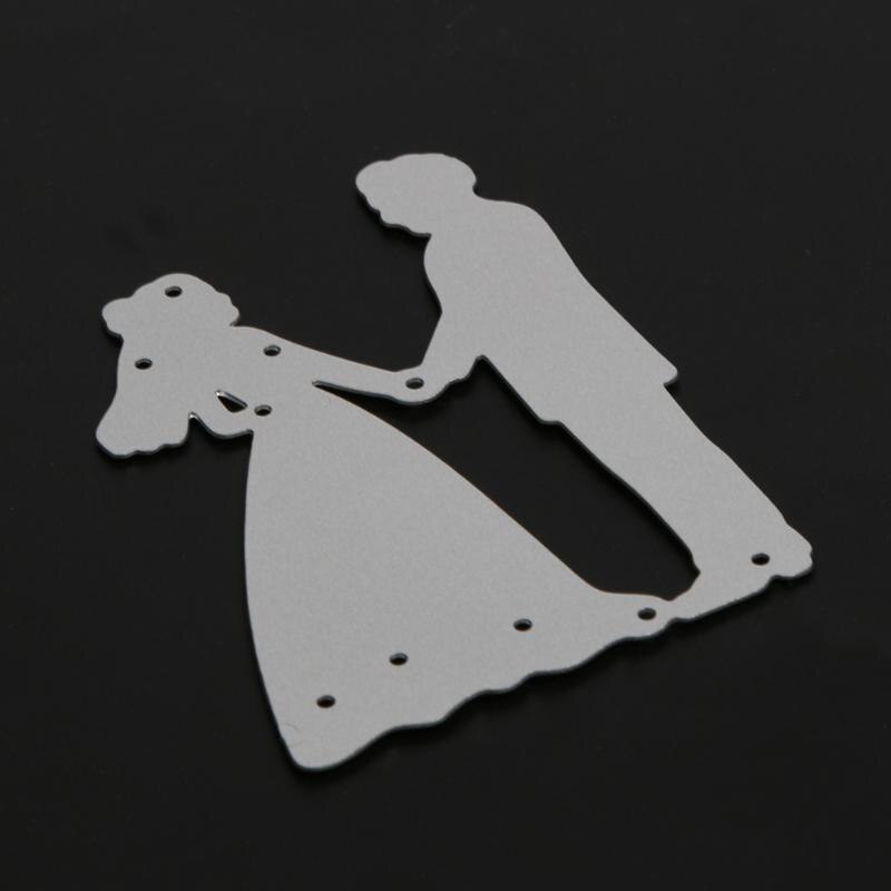 Metal novia novio troqueles de boda plantillas para DIY Scrapbooking diario libro de plantilla de tarjetas de papel de relieve troquelador