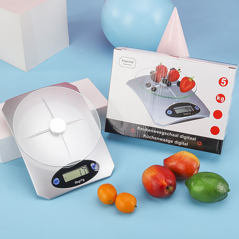5kg/1g Cake Kitchen Scales Electronic Toughened Glass Pannel digital scale Measuring Weight Housewares Balance Precision Tools