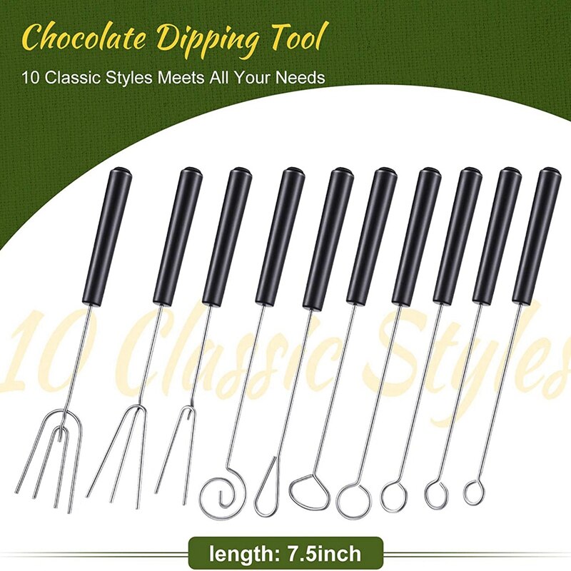 12 Pieces Candy Dipping Tools Set Included Chocolate Dipping Fork Spoons Culinary Decorating Spoons Chef Art Pencil