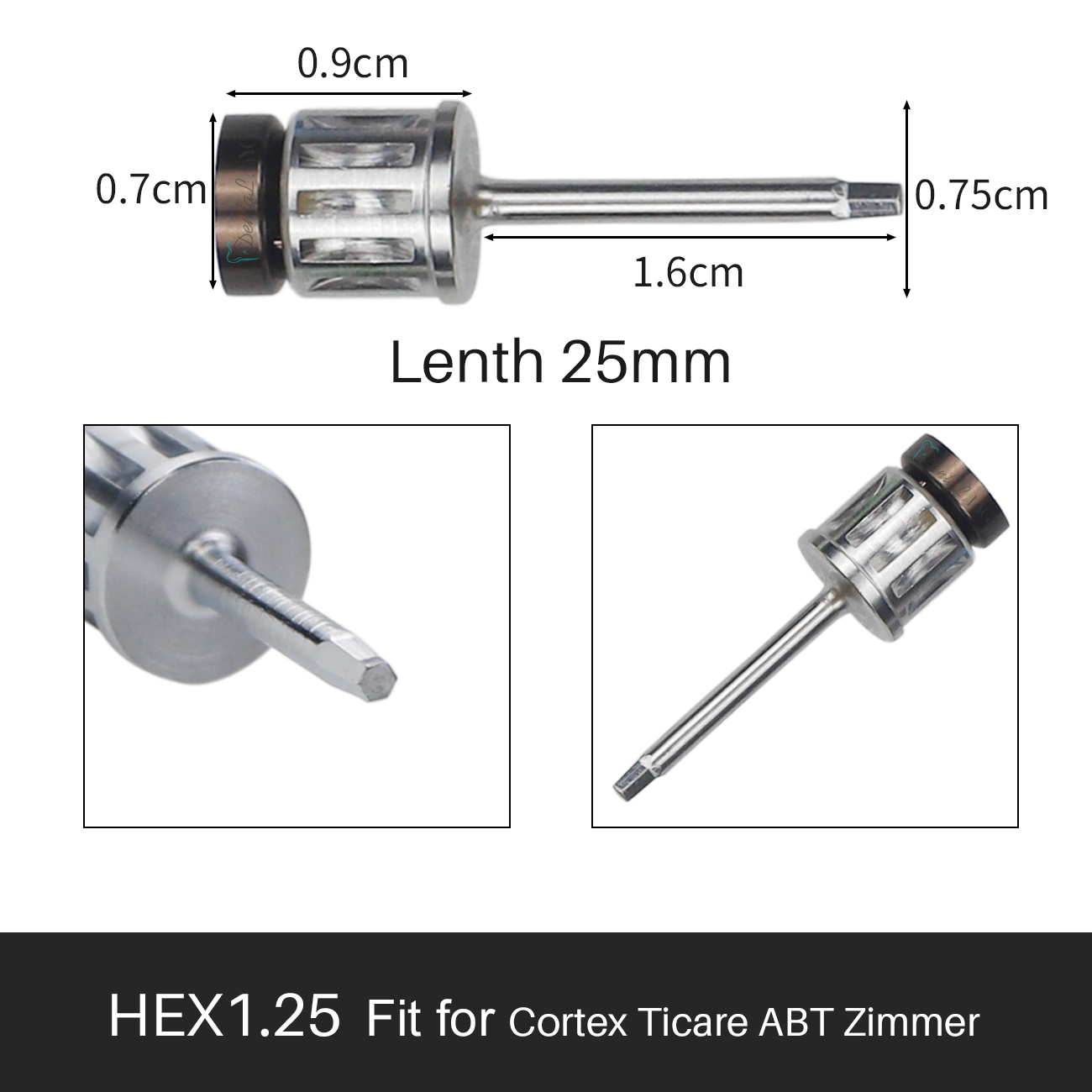 Dental Universal Implant Torque Screwdrivers Wrench Dental Implant Restoration Tool Kit 10-70NCM: L 1PC HEX1.25