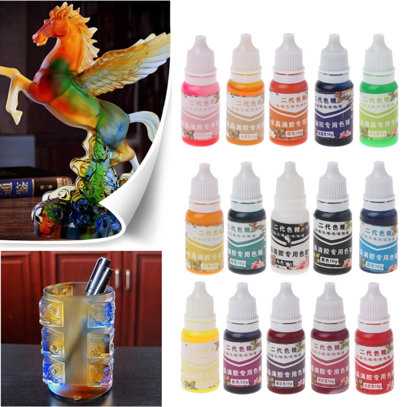 UV Epoxy Resin Ultraviolet Curing Resin Liquid Pigment Dye Handmade Art Craft 15 Color