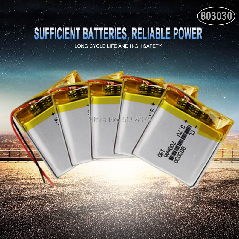 1pcs Rechargeable 700mAh Li-ion Battery Cell 803030 Lithium Polymer Li-Po li ion Battery Lipo cells For Toy GPS MP3 MP4