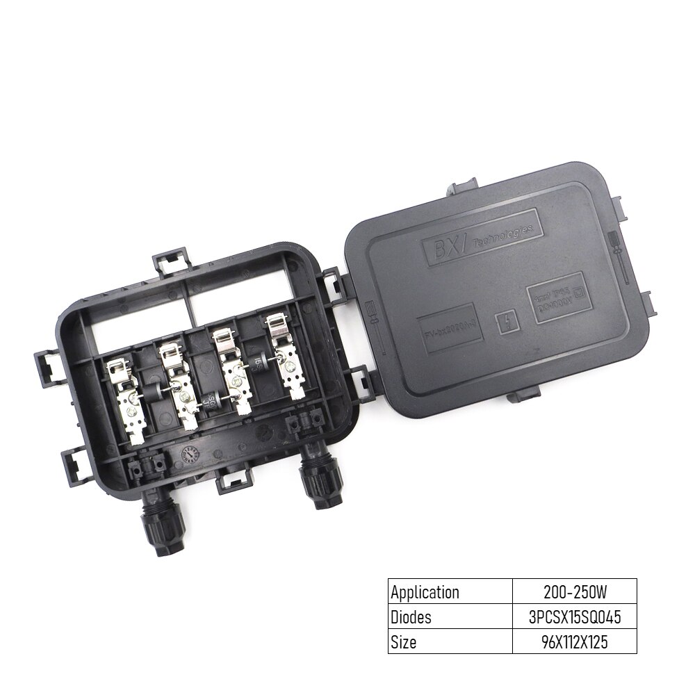 Solar Junction Box for Solar Panel connect PV solar cable connection 5 10 15 20 25 30 40 50 60 80 100 120 150 200 250 300 350 W: PV-BX2020A