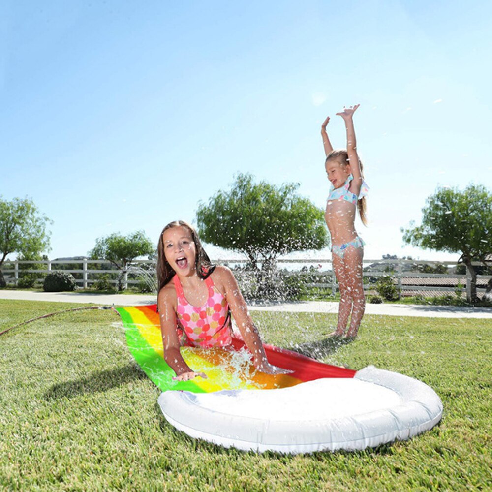 Rainbow Pattern Kids Waterslide Rainbow Waterslide Kids Surf Pool Funny Beach Party Summer Garden