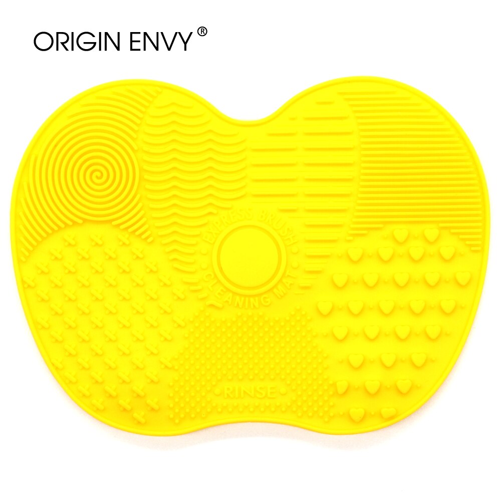 ORIGIN ENVY Makeup Brush Cleaner Pad Make Up Washing Brush Gel Cleaning Mat Hand Tool Foundation Makeup Brush Scrubber Board: Yellow