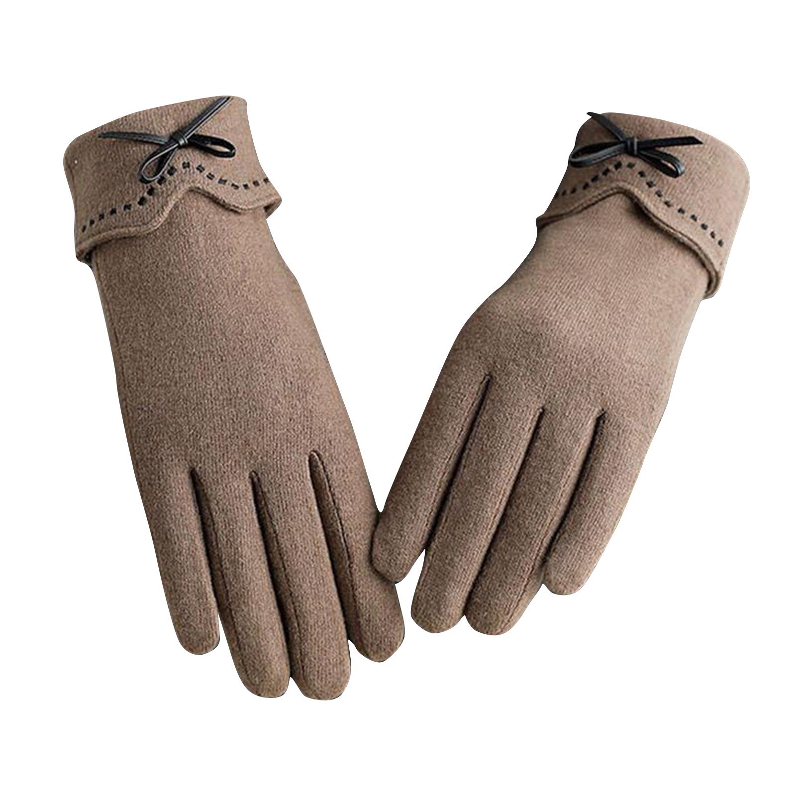 Vrouwen Winter Warme Wollen Handschoenen Elegante Vrouwelijke Dames Rijden Volledige Vinger Fluwelen Handschoenen Telefoon Spelen Goedkope