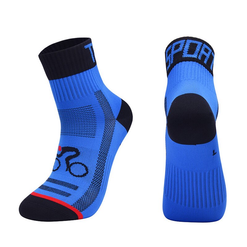 Männer Frauen Professionelle Radfahren Socke Atmungsaktive Basketball Socken Schützen Füße Wicking Bike Laufen Fußball Outdoor Sport Socken: Blue / M(EU35-38 US5-6.5)