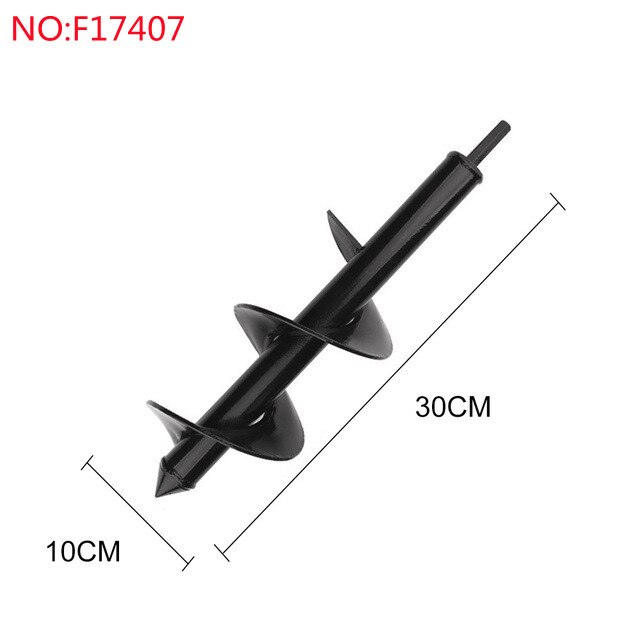 Auger Drill Bit Garden Auger Spiral Bit Flower Planting Hole Digger Ground Auger Yard Gardening DIY Planting Tool: 10X30CM