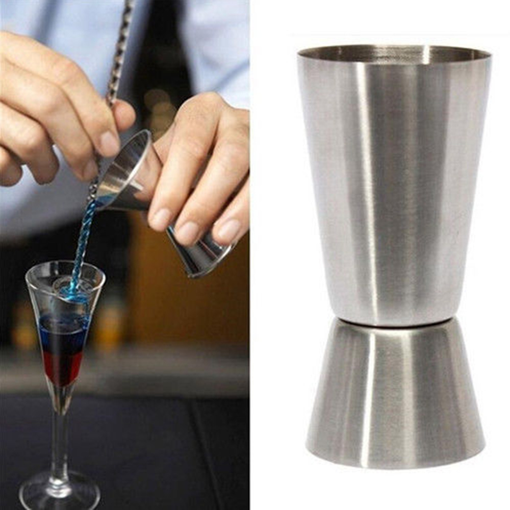 Rostfria drycker mäter 25/50 ml jigger blandning mätande sprit verktyg