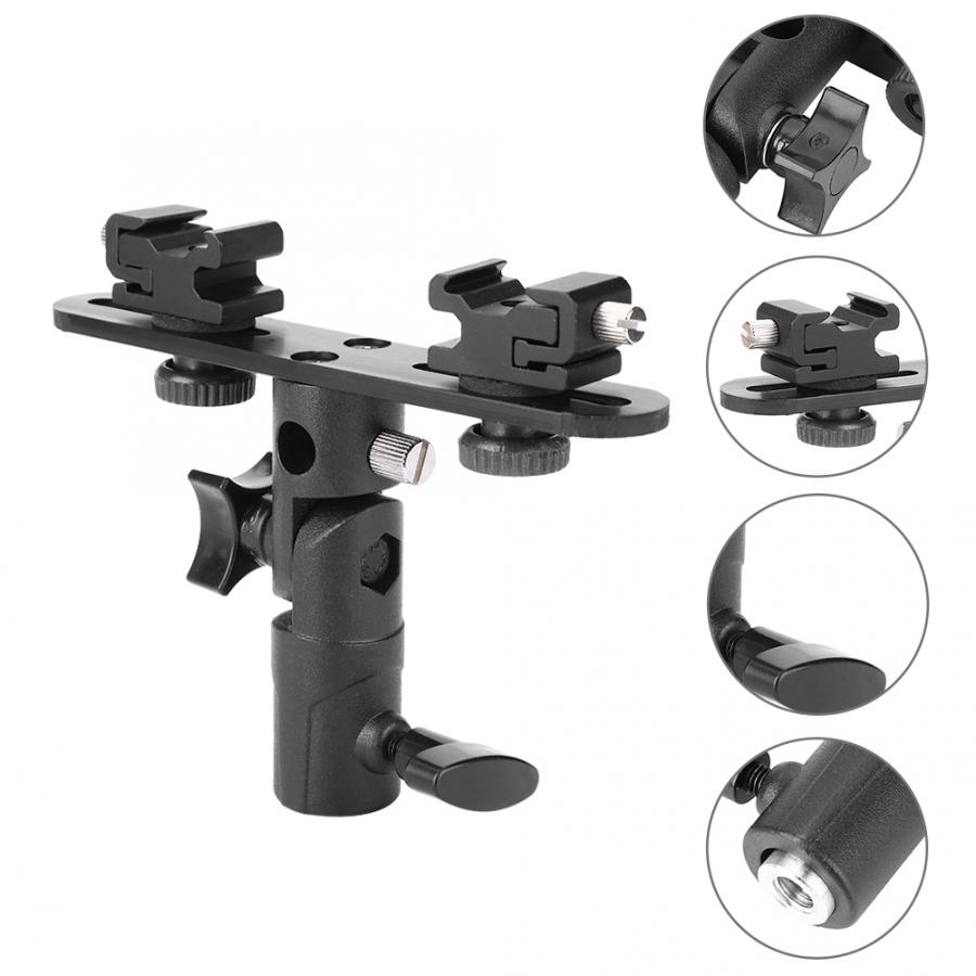 Support photo Acouto double chaussures chaudes Flash support de support de lampe pour caméra vidéo caméscope support de photographie