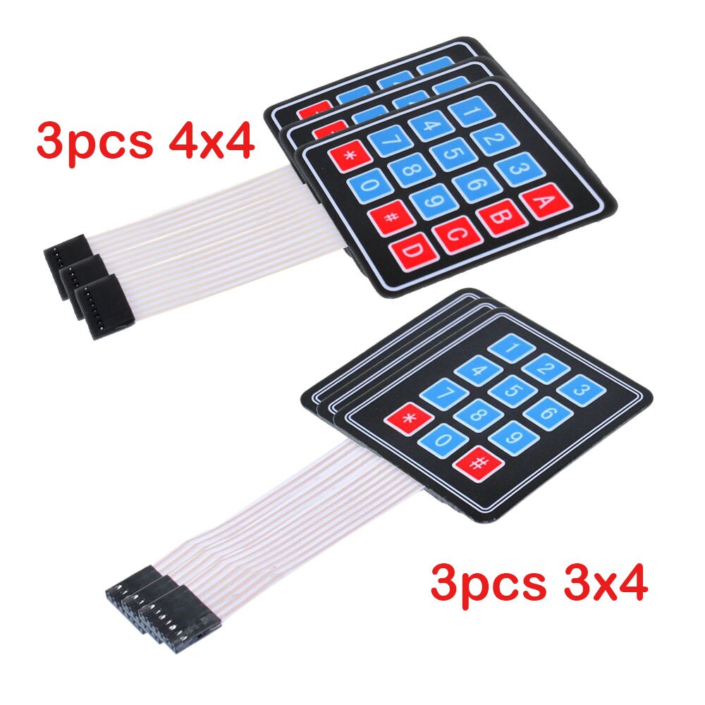 3pcs 4*3&4*4 Matrix Array Membrane Switch Keypad Keyboard Control Panel for Arduino /AVR