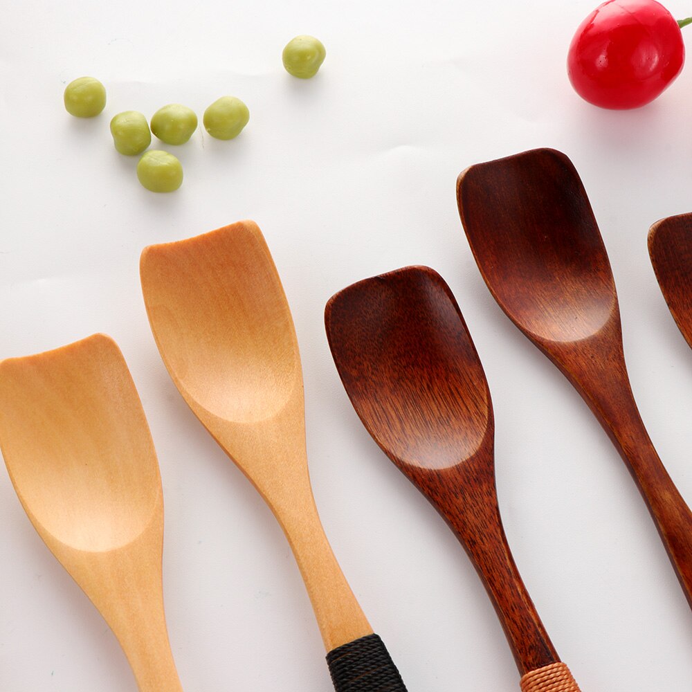 1 stk tre barneskjeer stort langt skaft tre rissuppe dessertskje kaffe 2 te blande kokeredskaper kjøkkenutstyr