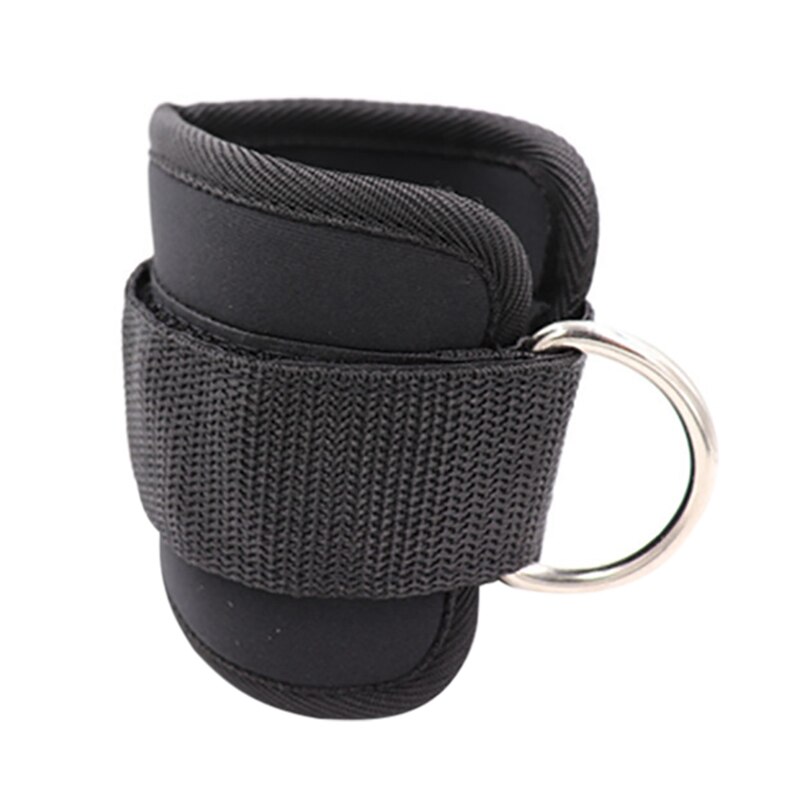 1 Paar Enkelbandjes D Ring Oefeningen Protector Voor Fitness Been Dij Katrol Lifting SAL99: Zwart