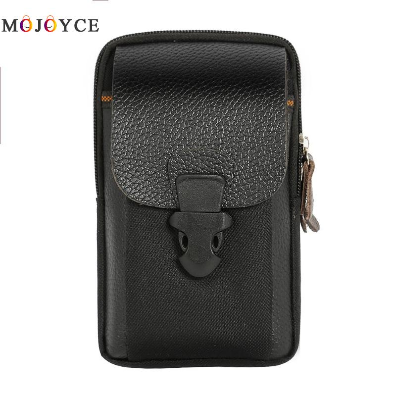 Zipper Männer Taille Taschen Kleine Karte Halter 6 zoll Telefon Packs Gürtel Tasche Fanny Pack: Black