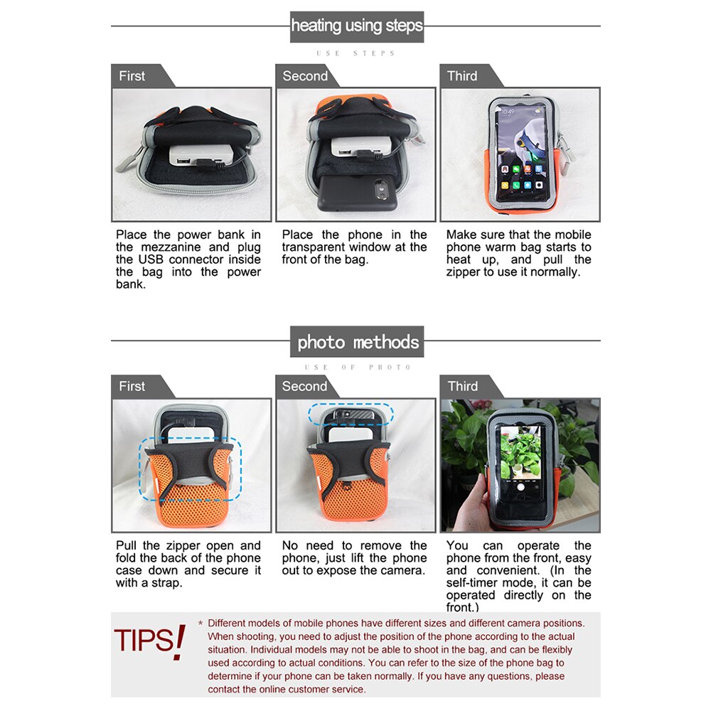 Borsa calda riscaldante per telefono cellulare elettrico da 4/7 pollici per Iphone sport custodia da corsa custodia per braccio custodia per telefono cellulare invernale