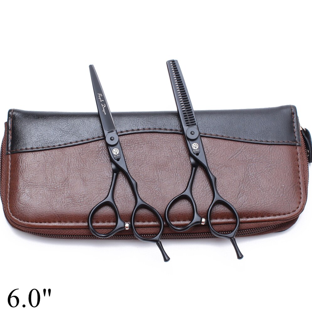 Purple Dragon 5.5 "6" JP 4440 ciseaux amincissants, ciseaux pour couper les cheveux, repose-doigt, Z9015: Z9015 Hei D 6YY