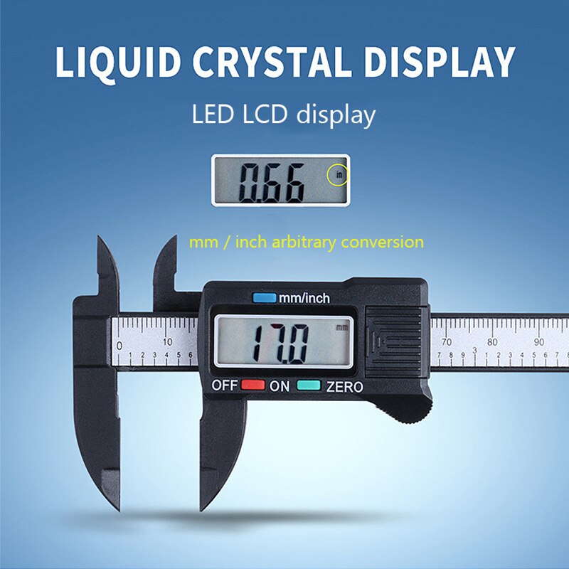 INGBONT 6Inch 0-150MM LCD Ruler Digital Vernier Caliper High Precision Electronic Micrometer Metalworking Measuring Gauging Tool