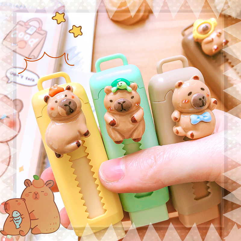 Kawaii papeterie esthétique papeterie fournitures de bureau articles scolaires pour enfants gomme mignon Capybara gomme drôle caoutchouc