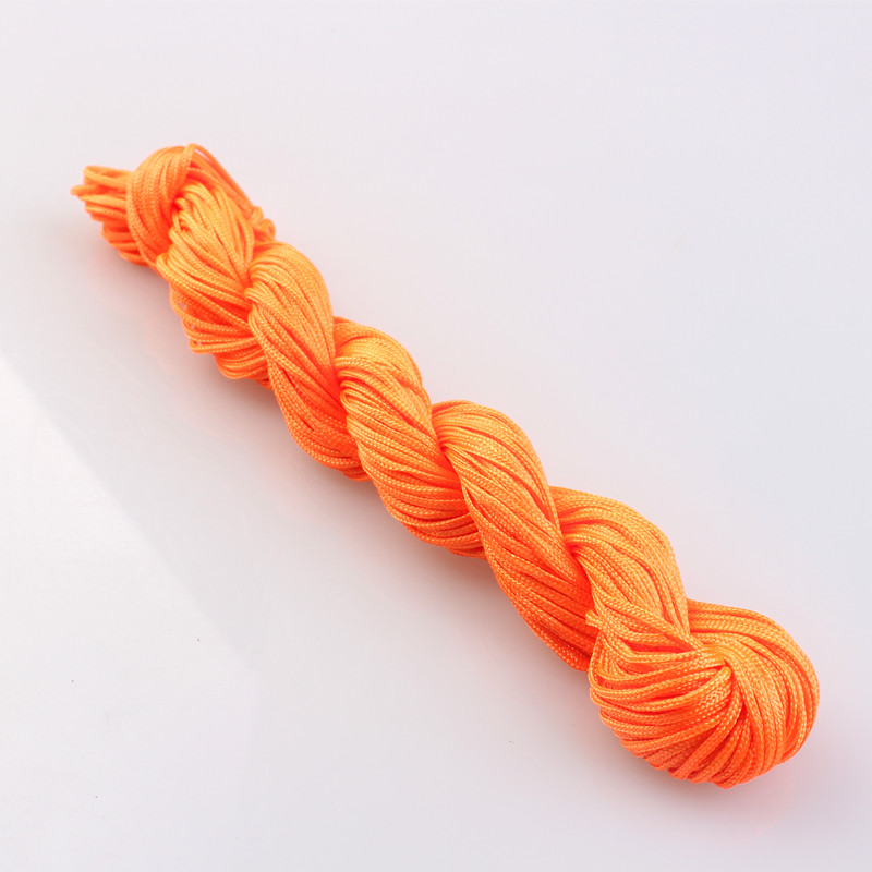 Cordón anudado chino de nailon, 23 colores, 1mm, hilo de macramé Shamballa, cordón para cuentas para fabricación de pulseras