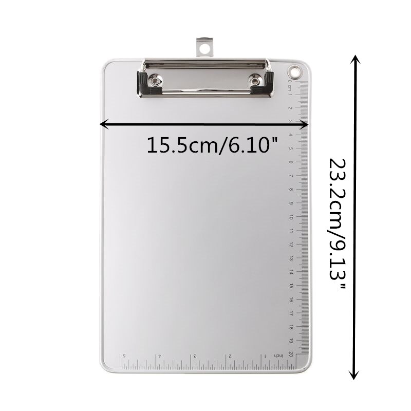 Portable A4/A5 Aluminum Alloy Writing Clip Board Antislip File Hardboard Paper Holder for Office School Stationery Supplies: Yellow