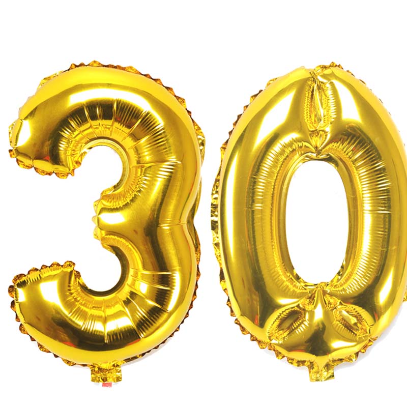 32 Zoll Anzahl Abbildung Folie Ballons 10 20 30 40 50 60 70 80 90 Jahre Erwachsene Alte Geburtstag Party jubiläum Dekoration Luft Ballon: 30