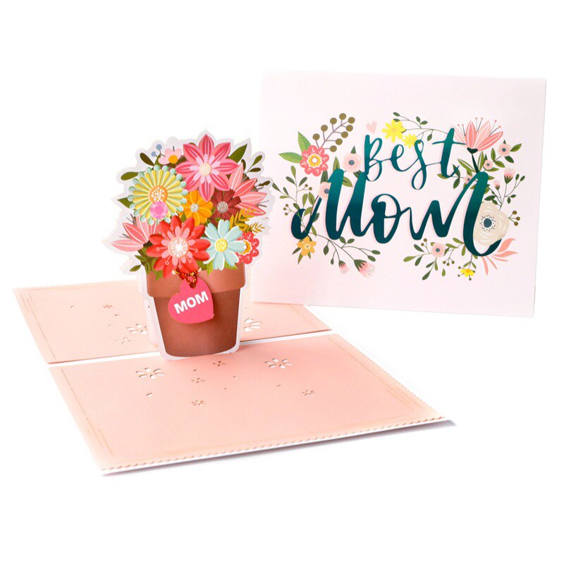 3D Mothers Day Pops Up Cards Beautiful Flowers Card Anniversary Card Thank Greeting Card For Mother F2