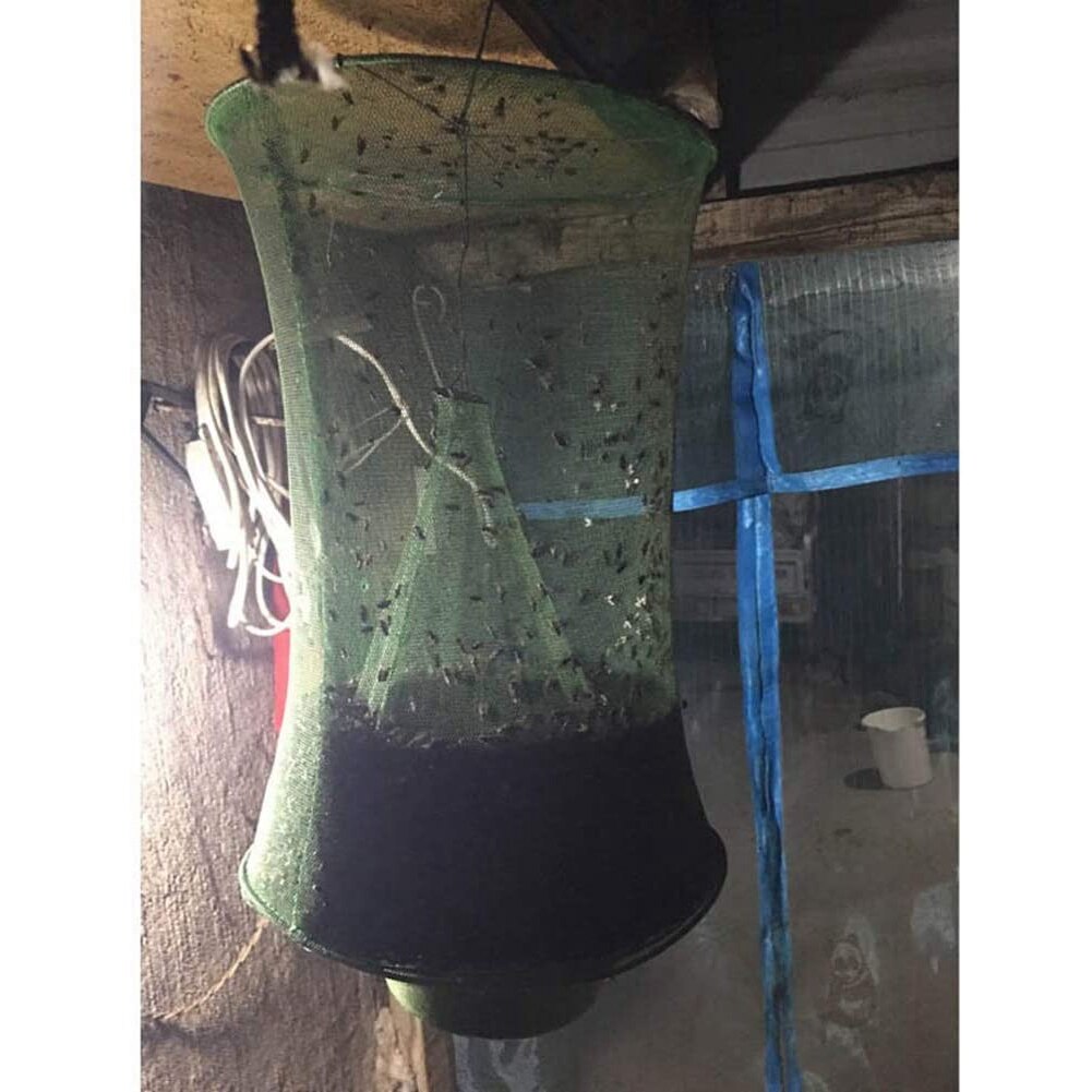 8PCS Ranch Fly Trap, Flay Catcher, Most Effective Trap Ever Made with Food Bait Flay for Outdoor, Farms and Park