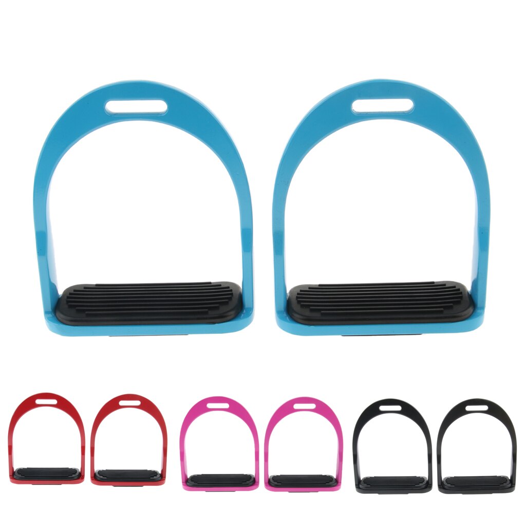 1 Pair of Horse Saddle English Stirrups Riding Flex Double Jointed Aluminum