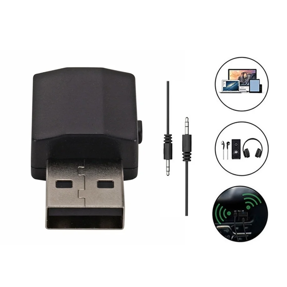 Grwibeou USB Bluetooth 5.0 Trasmettitore Ricevitore Mini 3.5mm AUX Stereo Adattatore Musicale Senza Fili Per Auricolare Bluetooth Auto Radio TV
