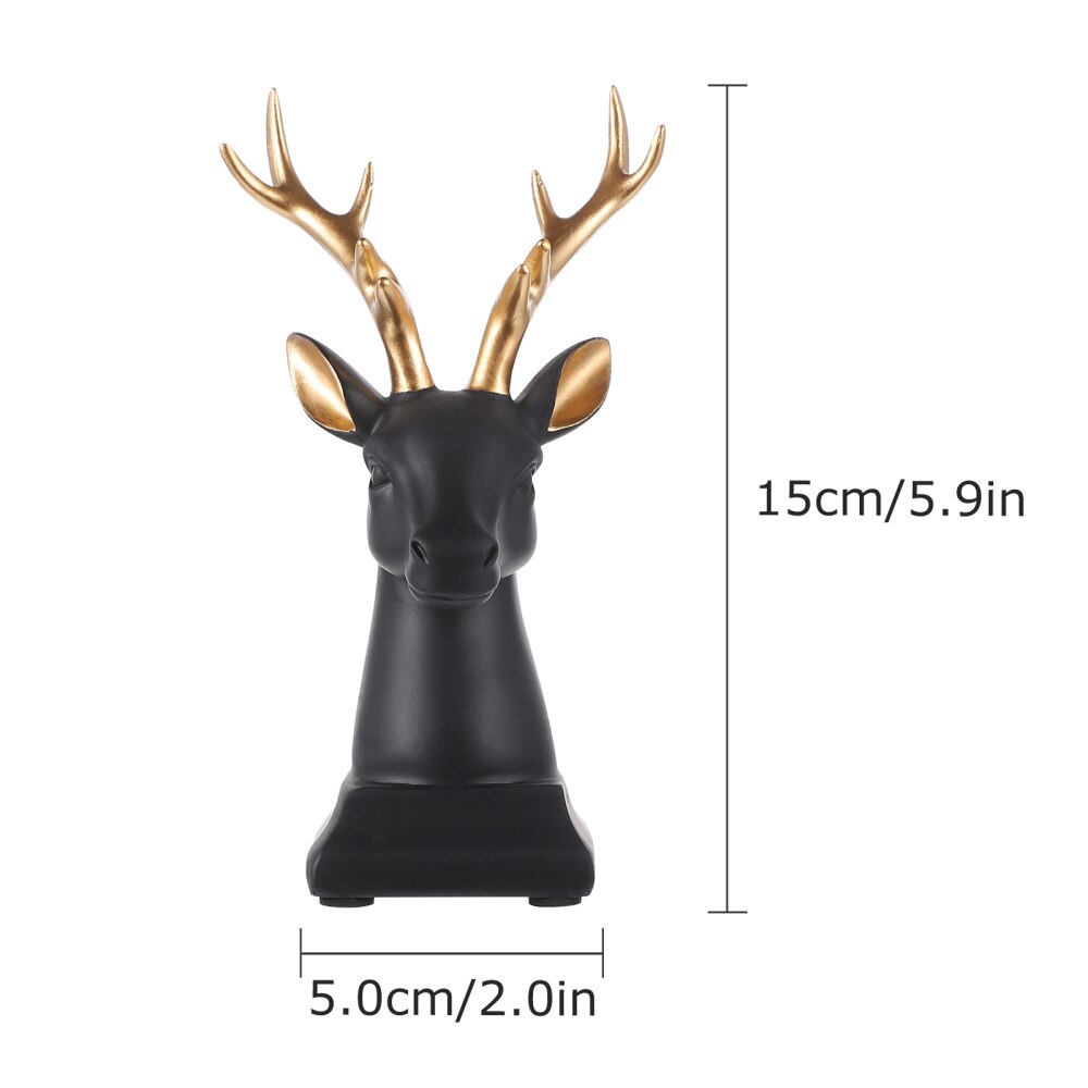 Deer Head Decoration Crafted Figurines Office Home Desktop Decor Deer Head
