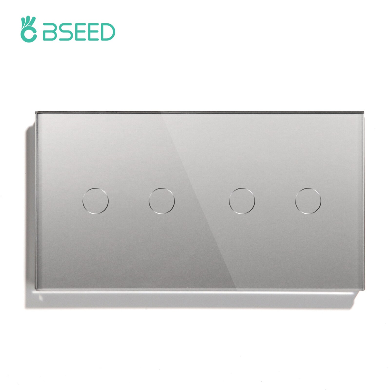 Bseed Mvava 4 Gang Button Touch Switch 157mm Electrical Light Crystal Class Panel Switch White Black Grey Gold Home Improvement: Grey