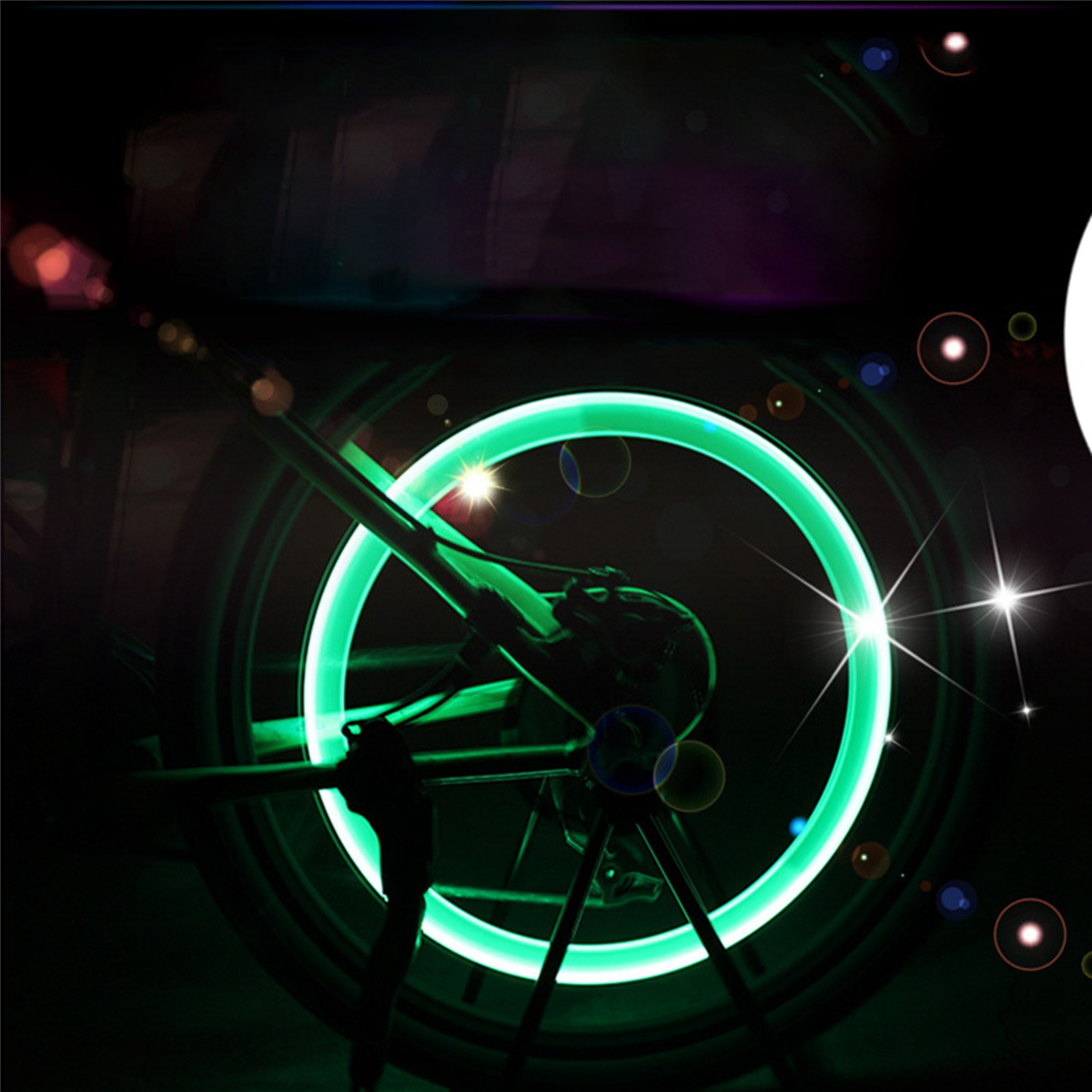 Fiets Licht Zonder Accu Mountainbike Fiets Verlichting Leds Band Ventiel Doppen Wiel Spaken Led Light Bl0157