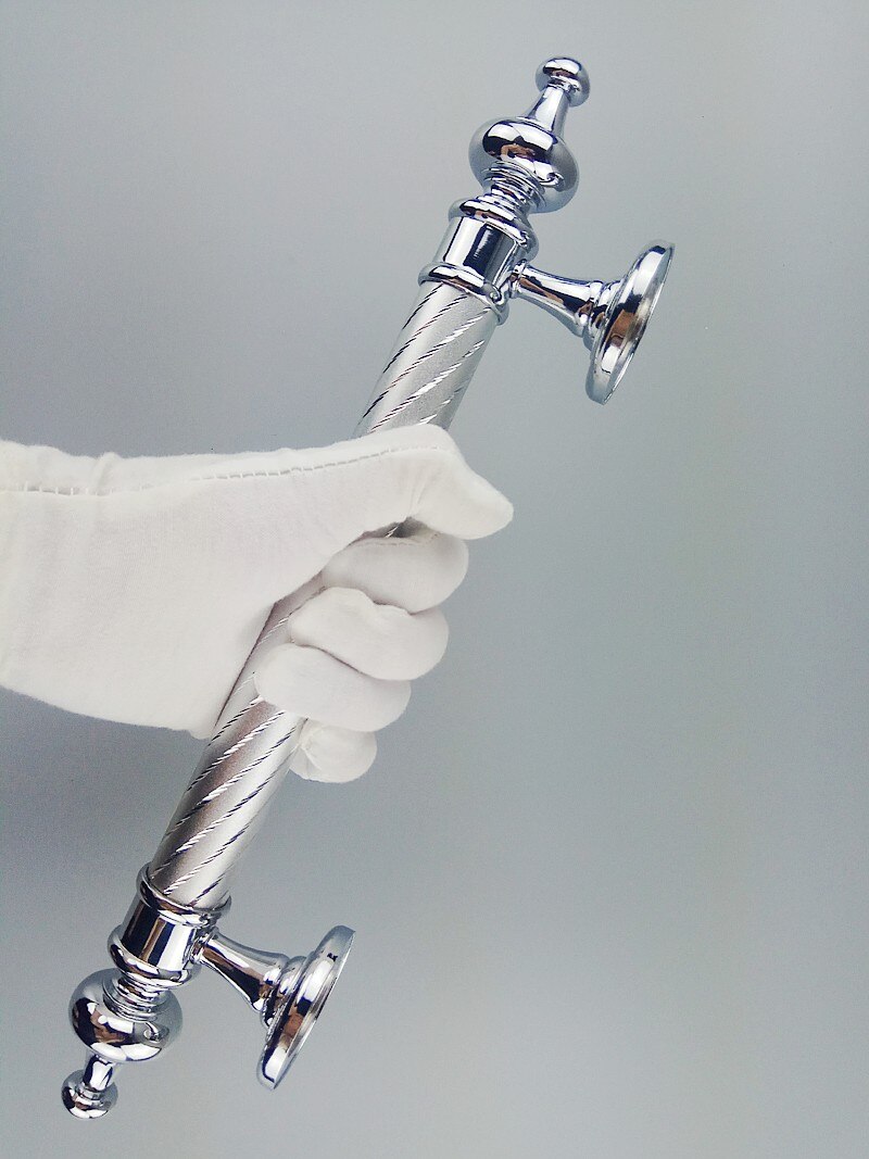 345mm Chrome Furniture Hardware Wooden Door Handles Bathroom Bedroom Restaurant Sliding Door Handle Wardrobe Push Pulls Handles